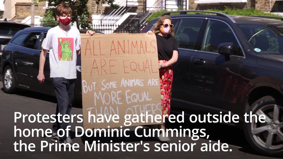 Protesters descend on Dominic Cummings' home