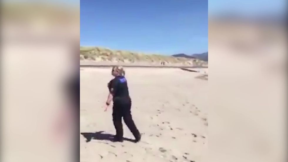 Woman argues with Welsh police after travelling over 100 miles to beach because 'Boris said I could'