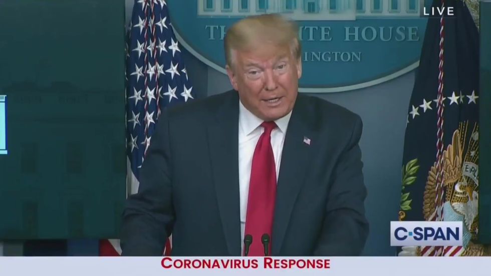 Trump orders governors to open places of worship immediately then exits without answering questions