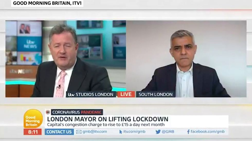 Piers Morgan criticises Sadiq Khan for fact some key workers must pay congestion charge