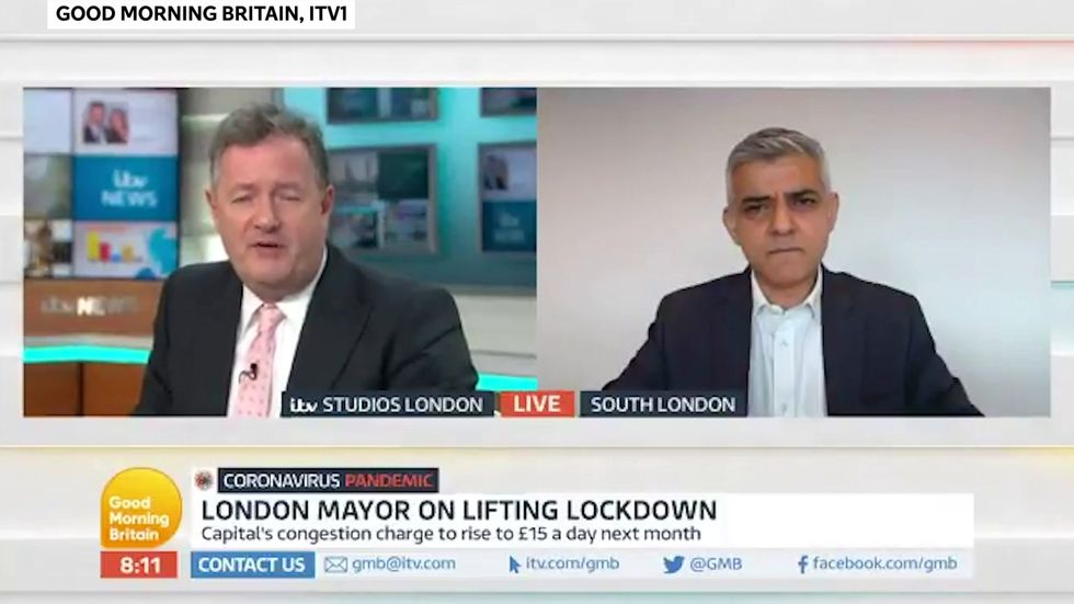Piers Morgan criticises Sadiq Khan for fact some key workers must pay congestion charge
