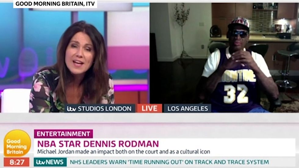Dennis Rodman calls Susanna Reid 'Cynthia' and 'Cindy' in GMB interview