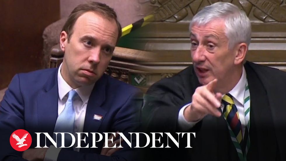 Matt Hancock asked by Speaker if he wants to leave chamber after interrupting Keir Starmer
