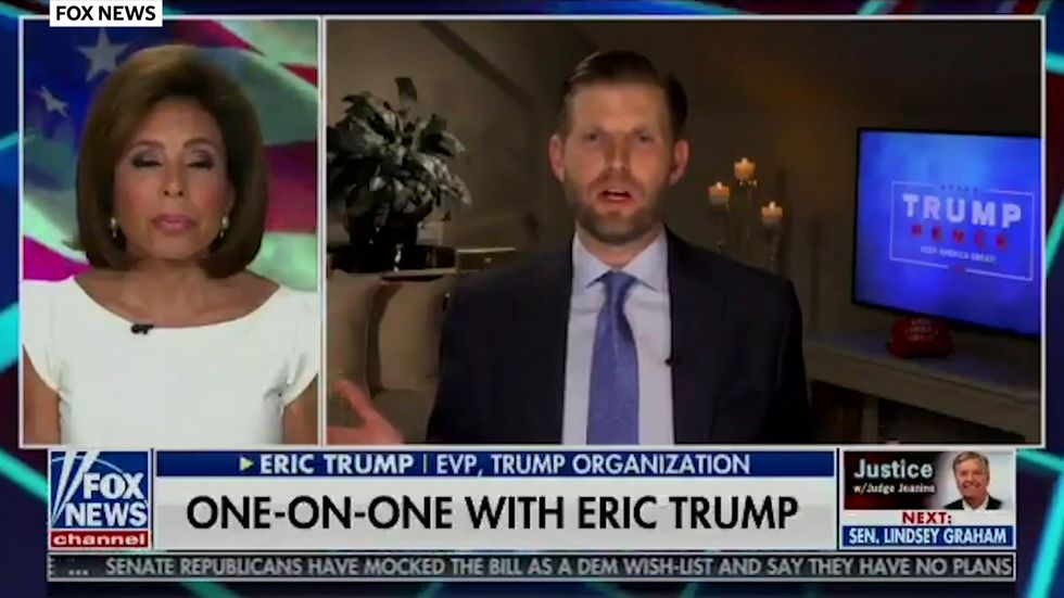 Eric Trump claims coronavirus will 'magically disappear' after the election