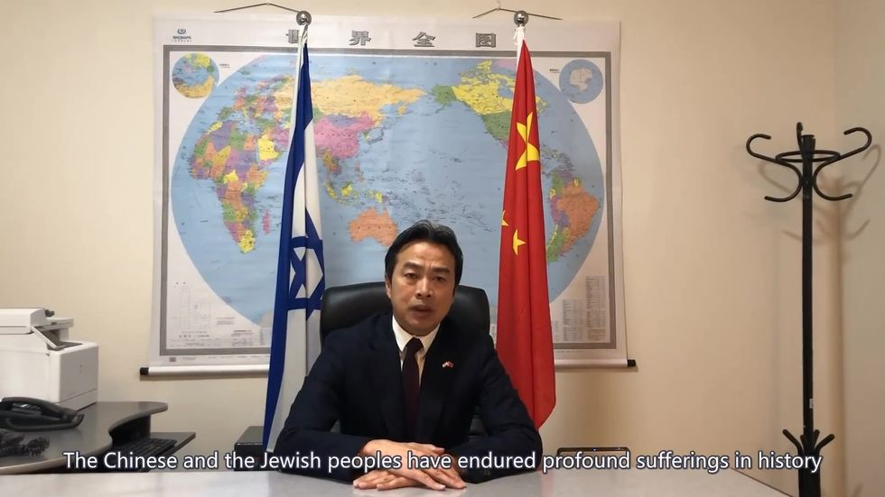 Chinese Ambassador to Israel gives video message during Coronavirus lockdown