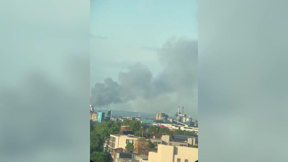 More than 100 firefighters tackle warehouse blaze in east London