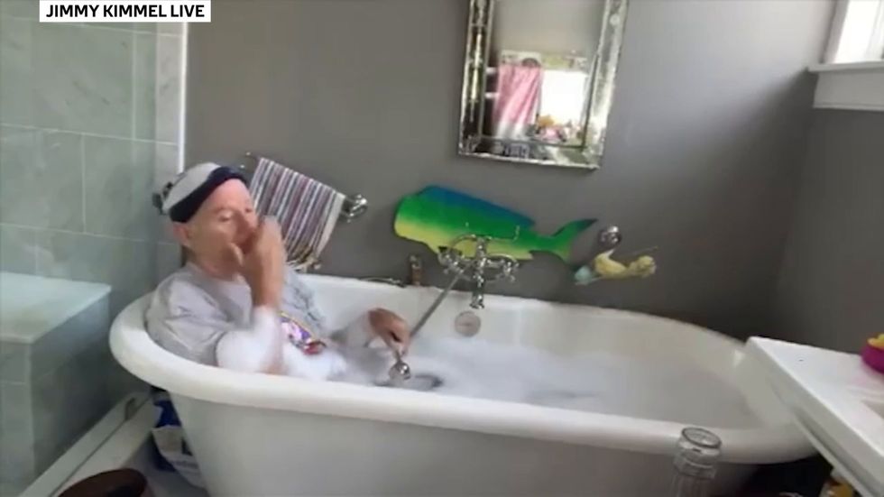 Jimmy Kimmel interviews Bill Murray in the bath