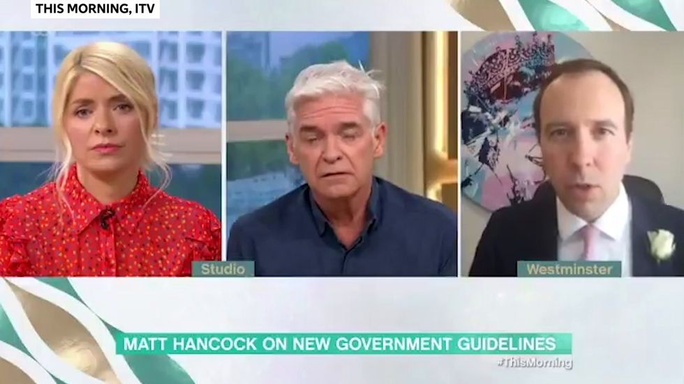 Matt Hancock tries to explain to Philip and Holly how new lockdown rules will work