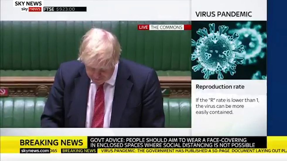 Prime Minister says face coverings should be worn in enclosed spaces where social distancing is not possible