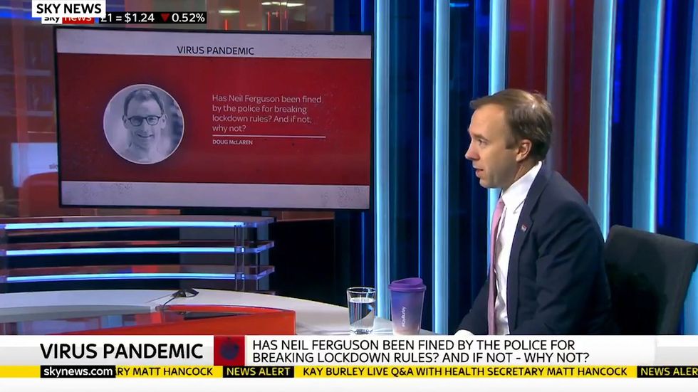 Matt Hancock says science adviser breaking lockdown rules to see lover is police matter