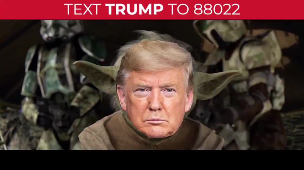 Trump campaign team shares Star Wars video of president decapitating news networks