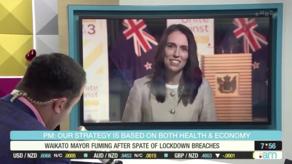 Jacinda Ardern responds sarcastically to TV host's question about coronavirus measures.