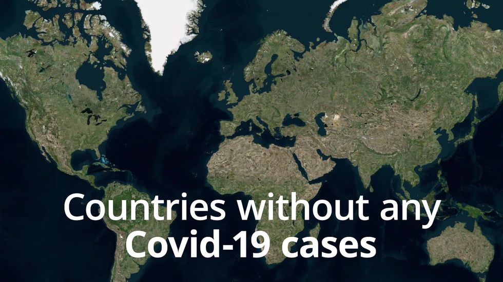 Countries with no reported coronavirus cases