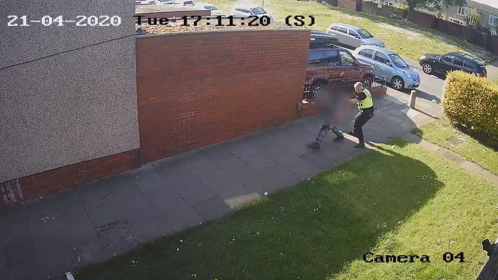 Police officer captured on CCTV hitting and kicking 15-year-old boy