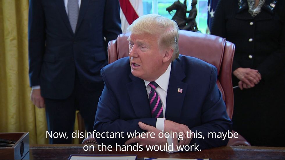 Trump claims he was being sarcastic over comments about injecting disinfectants