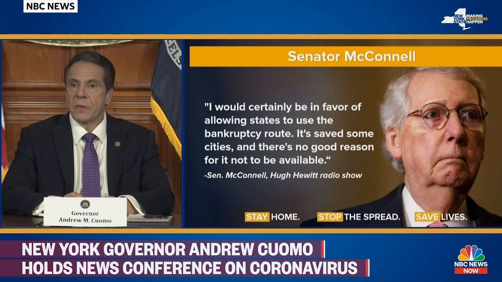 Andrew Cuomo mocks McConnell's bankruptcy suggestion as dumb
