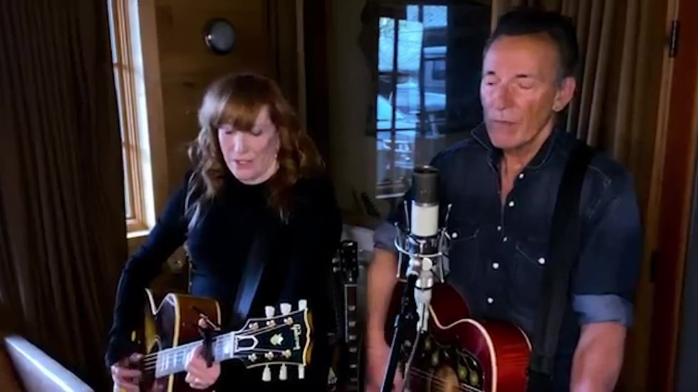 Bruce Springsteen and his wife Patti perform in Jersey 4 Jersey virtual concert