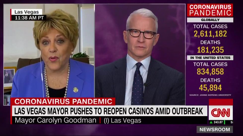 Las Vegas Mayor Carolyn Goodman calls for businesses to reopen, while saying she won't provide social distancing guidelines on how to do so safely