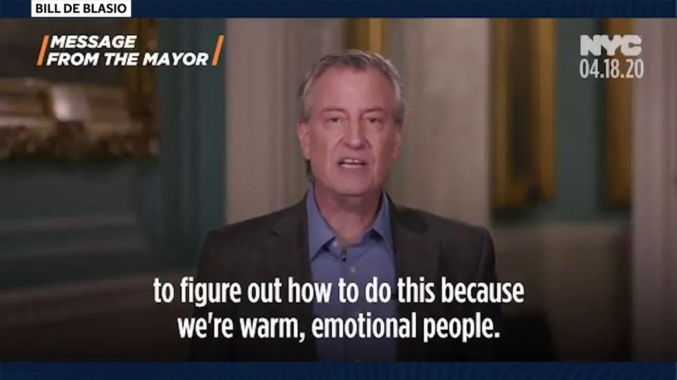 New York mayor Bill de Blasio encourages people to report places that aren’t enforcing social distancing