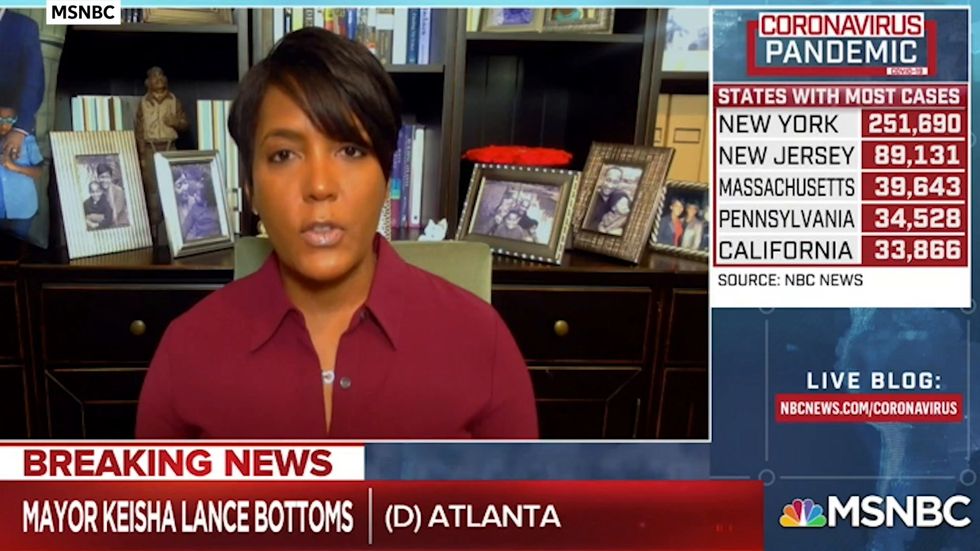 Altanta Mayor Keisha Lance Bottoms urges people to stay at home despite Georgia governor goes ahead with plans to reopen state