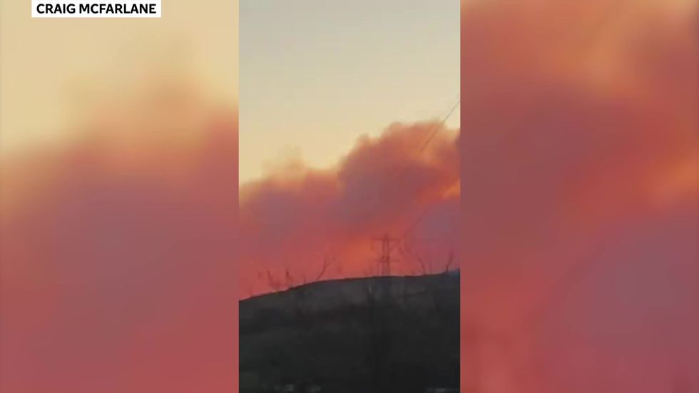 Wildfire glows over Scotland's Kilpatrick Hills