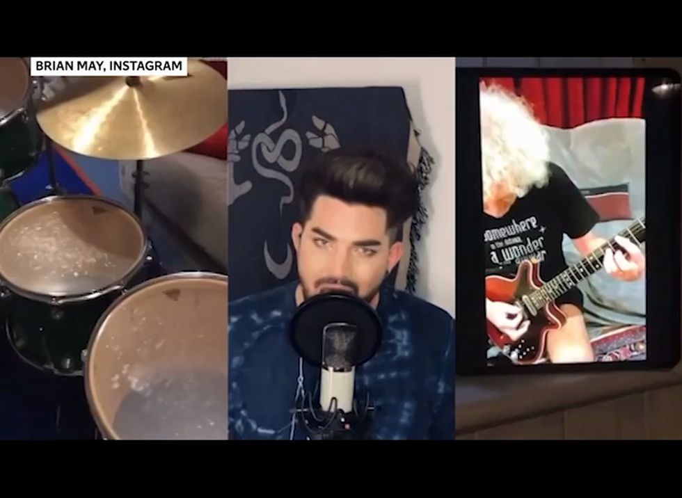 Queen and Adam Lambert perform 'We are the Champions' from quarantine