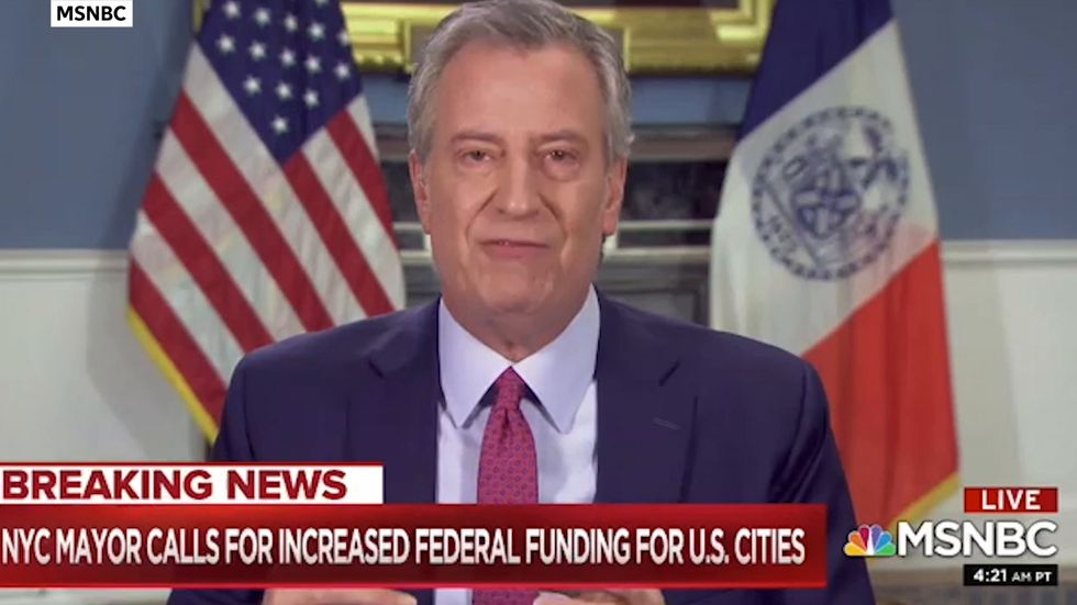 Bill De Blasio says Donald Trump not helping New York City