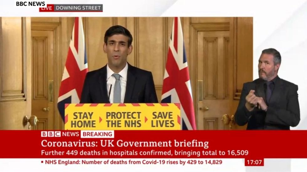 Rishi Sunak says signs of progress are 'encouraging', but too soon to ease social distancing