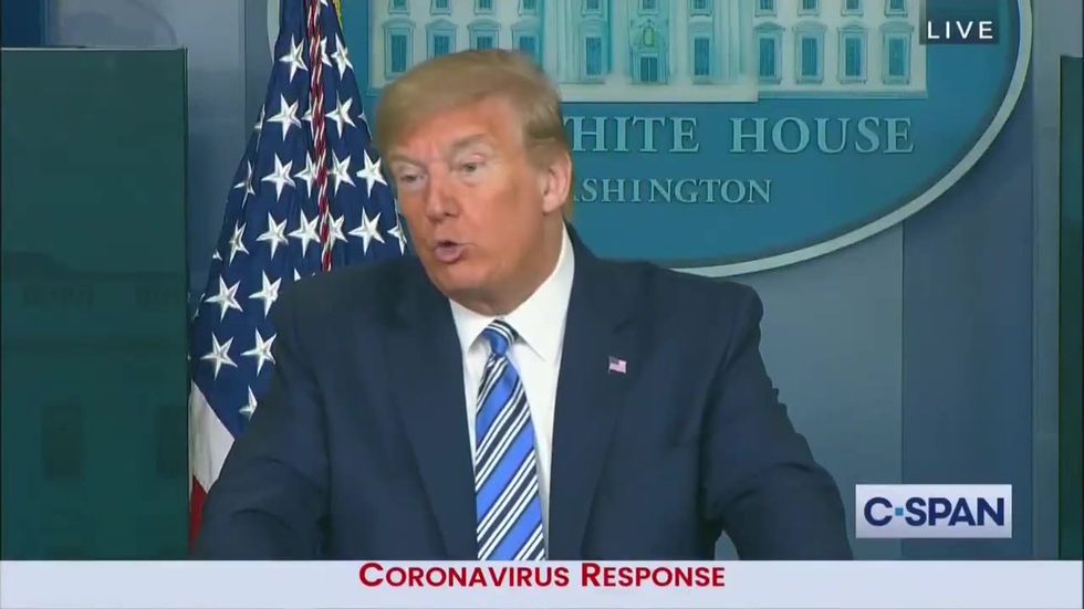 Trump reminds reporter that he owns a Las Vegas hotel