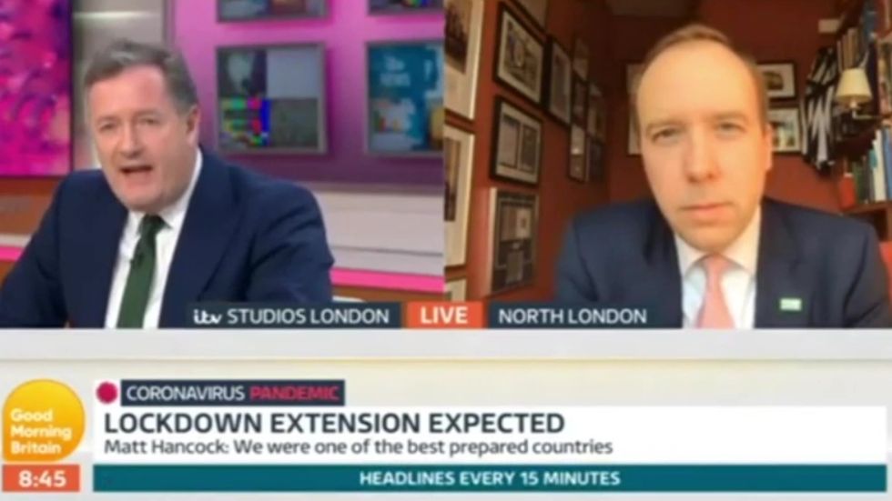 Piers Morgan and Matt Hancock bicker and interrupt each other in heated ventilator row