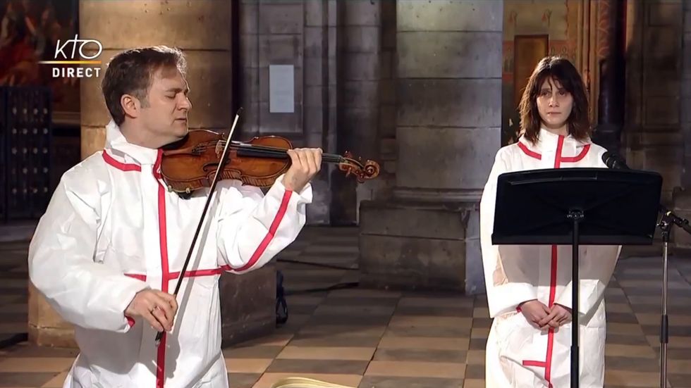 Tiny Good Friday service held in Notre-Dame Cathedral for first time since 2019 fire