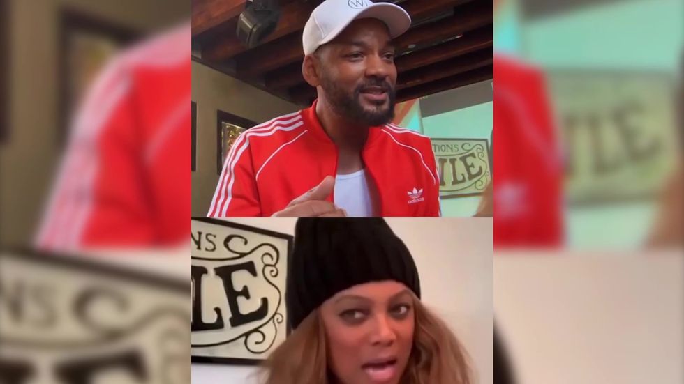 Will Smith and Tyra Banks reenact one of their iconic scenes from The Fresh Prince of Bel-Air