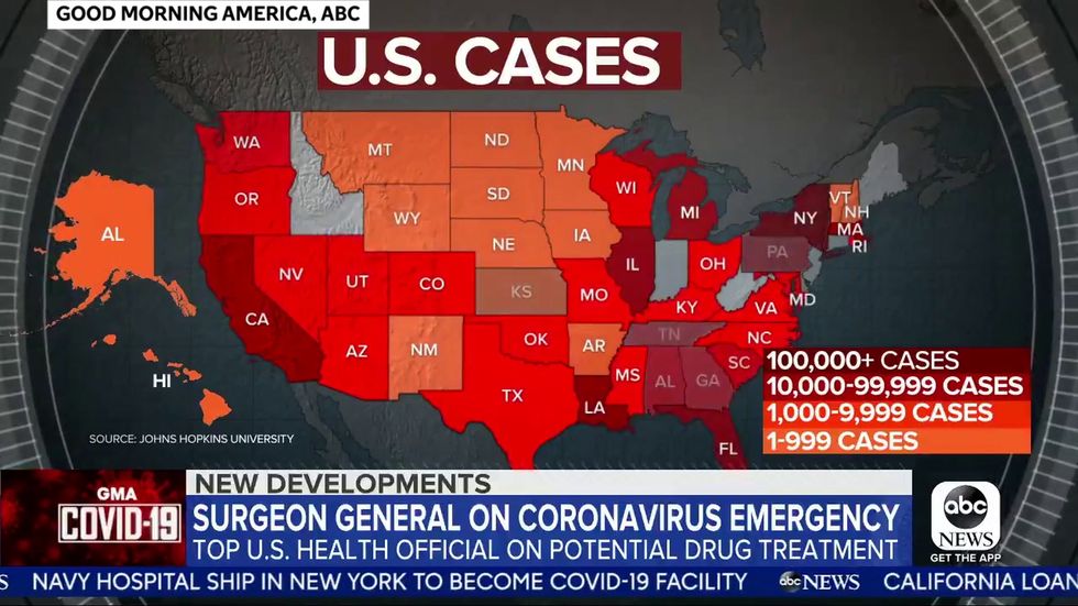 US surgeon general says US coronavirus deaths may be lower than expected