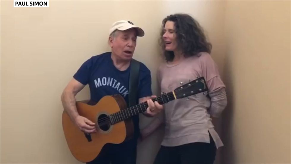 Paul Simon and Edie Brickell perform the Everly Brothers in coronavirus self-isolation