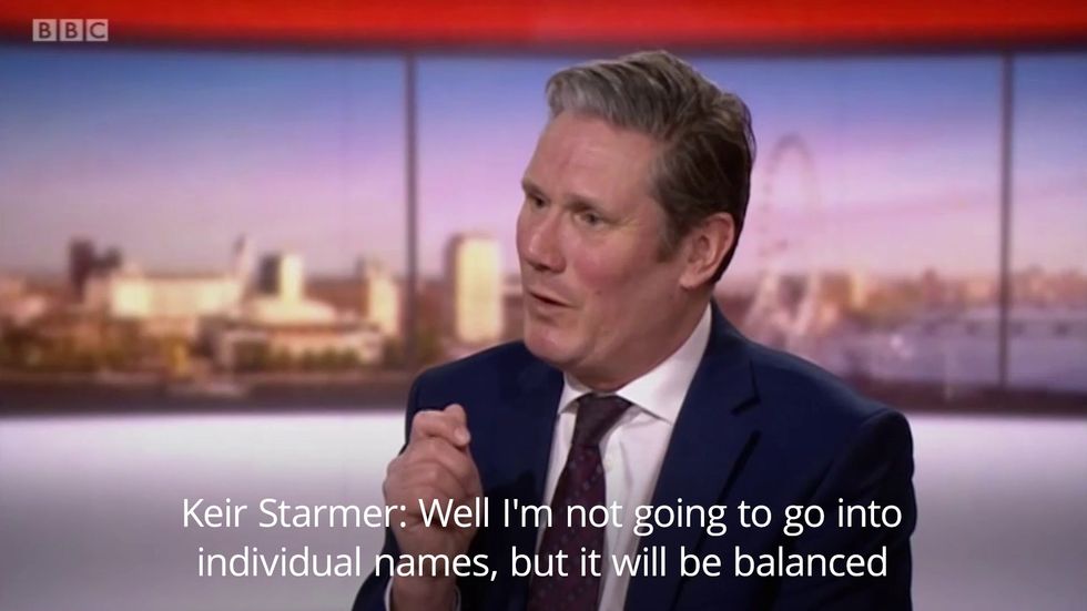 Keir Starmer to appoint a 'balanced' shadow cabinet