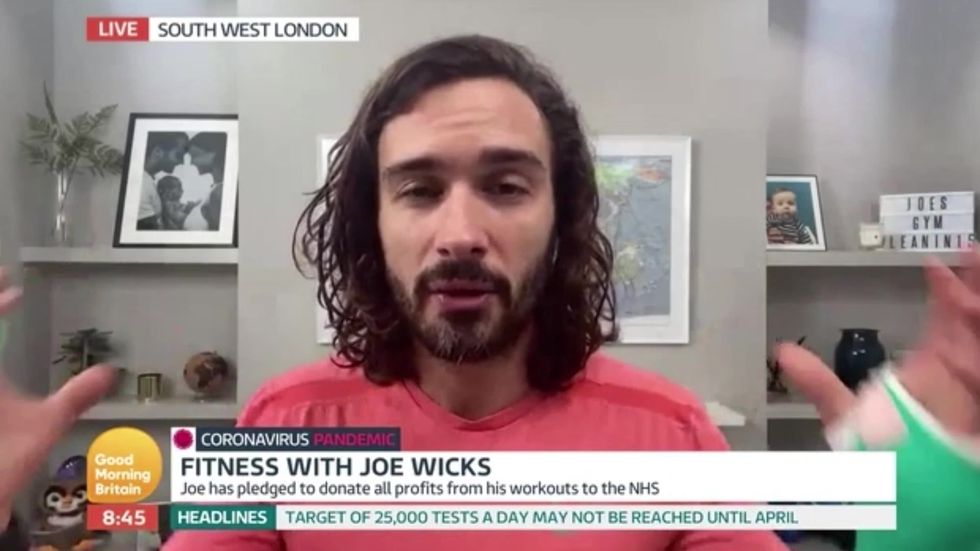 Joe Wicks reveals his exercise videos have raised nearly $100,000 for the NHS