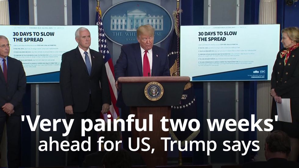 'Very painful' two weeks ahead for US, Trump says