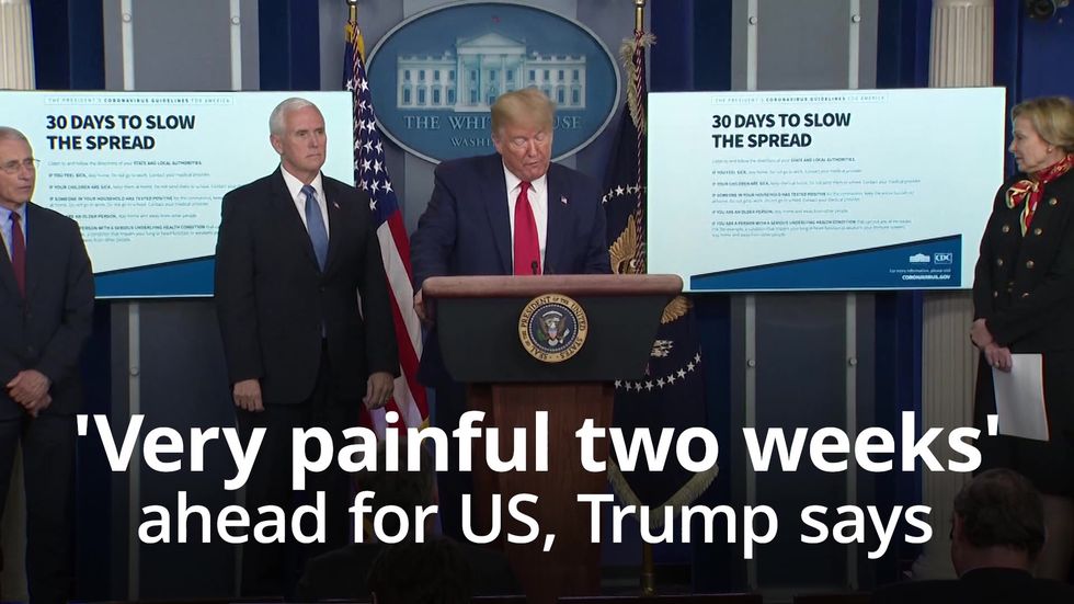 'Very painful' two weeks ahead for US, Trump says