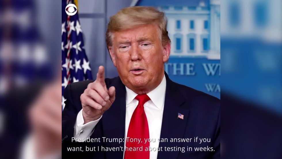 Trump dismisses coronavirus testing problems in conference call