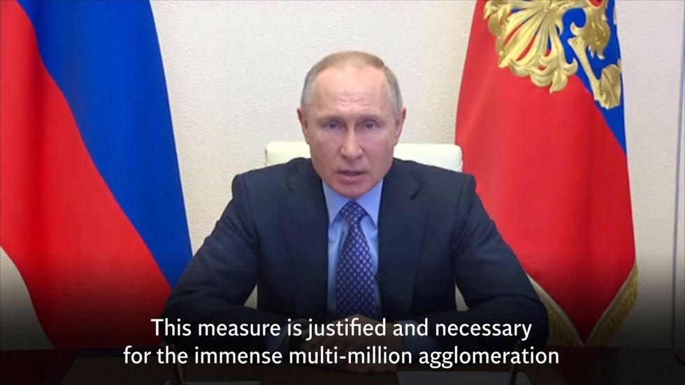Russian President Putin says lockdown of Moscow and surrounding regions was 'justified and necessary'