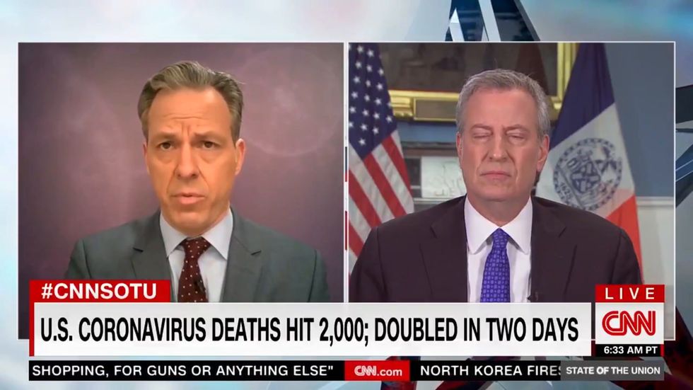 Jake Tapper confronts Mayor Bill de Blasio about his coronavirus comments