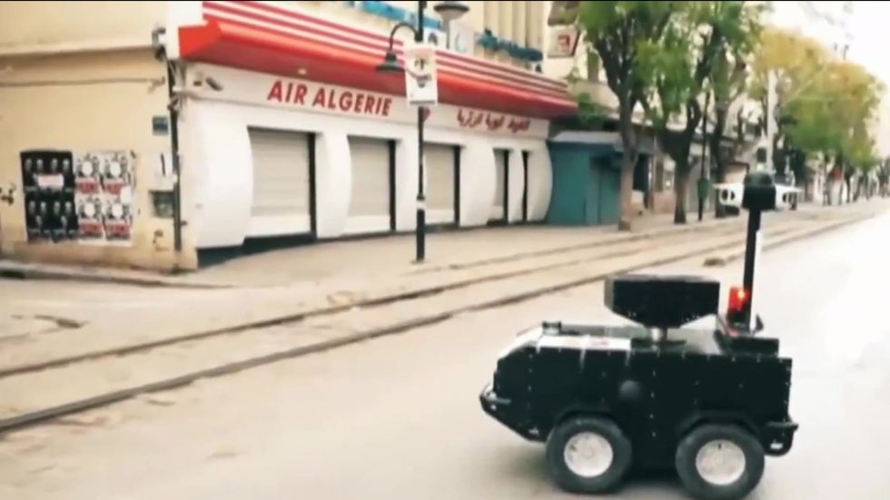 P-Guard robots patrol Tunisia's streets during coronavirus lockdown