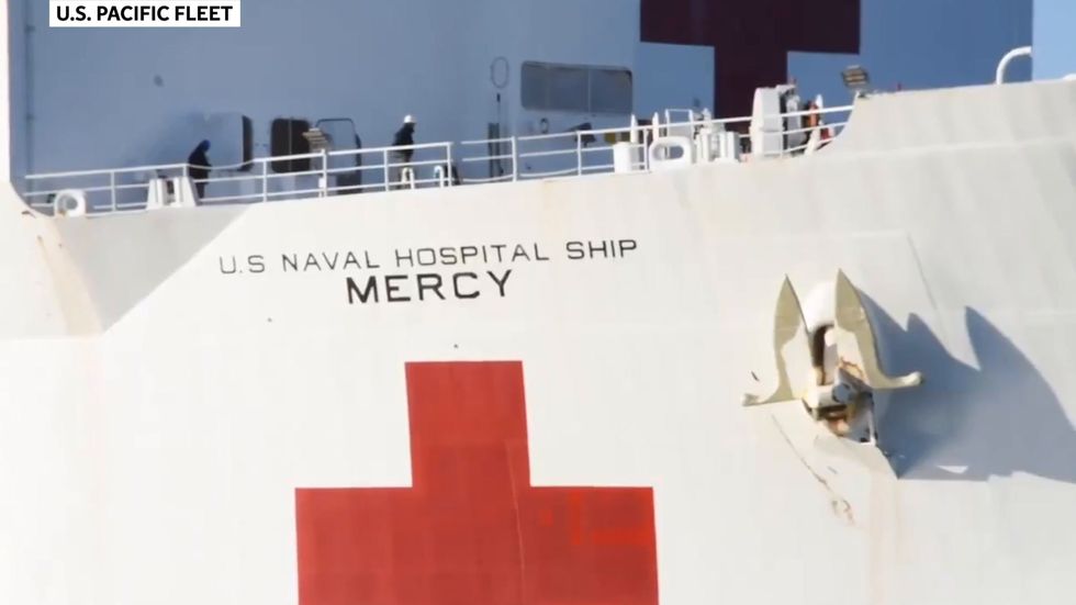 Hospital ship Mercy arrives in Los Angeles to support COVID19 response efforts