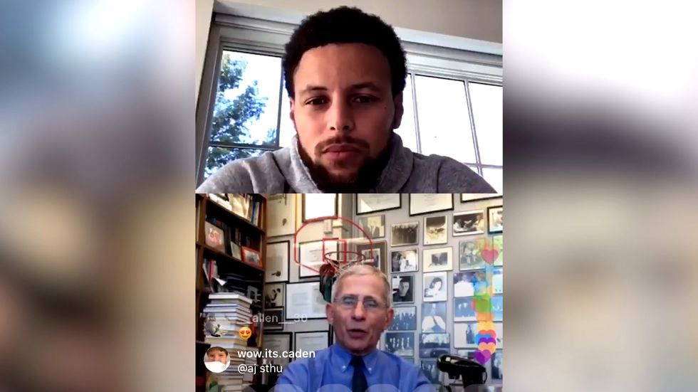 Steph Curry interviews Dr. Anthony Fauci on Instagram live