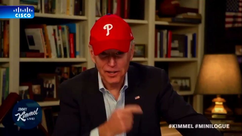 Biden makes risque joke about bedding his wife on Kimmel