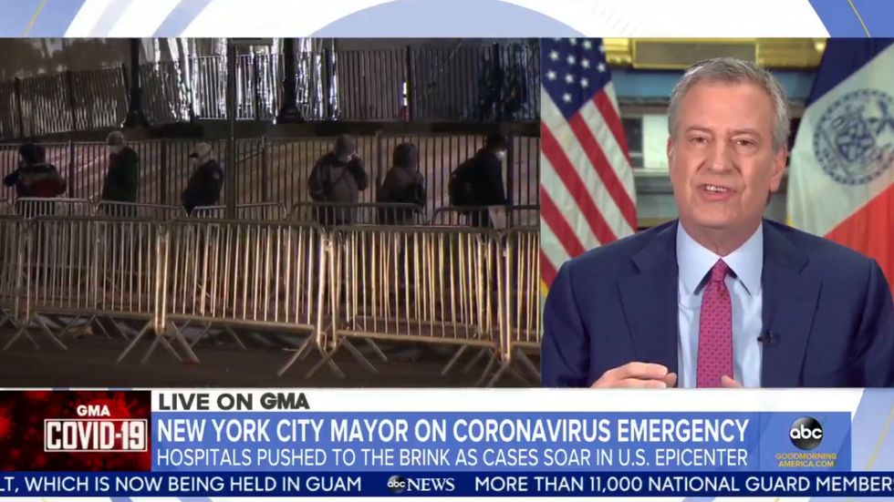 New York Mayor De Blasio says city may be closed until May half of city may become infected