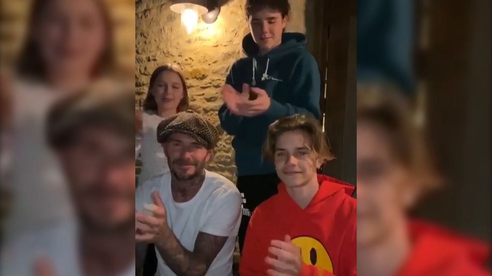 Beckham family joins Clap for Carers