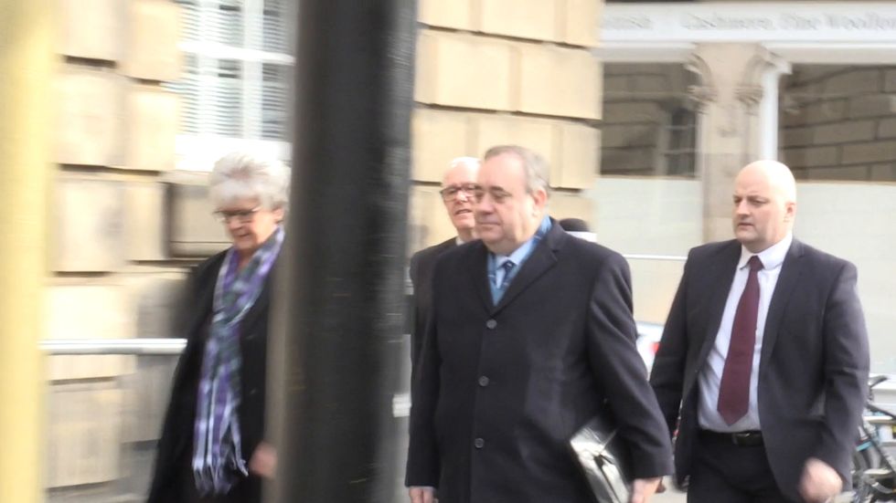 Alex Salmond arrives at court at jurors deliberate