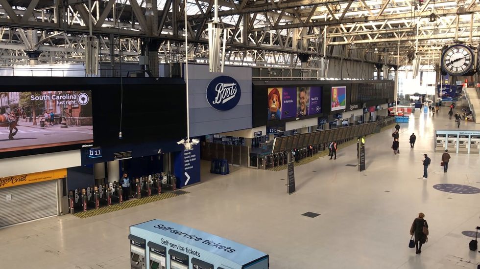 Waterloo Station almost empty at rush hour