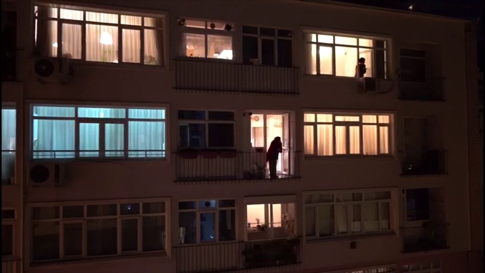 Istanbul residents clap and cheer healthcare workers fighting coronavirus pandemic